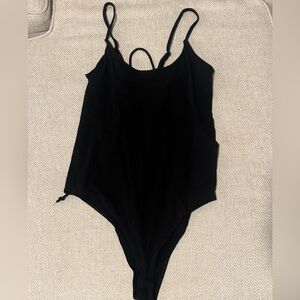 Classic Black bodysuit with lace up back